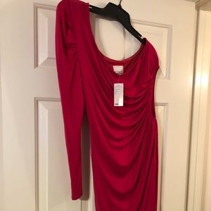 NWT Bebe one shoulder dress with side opening lg